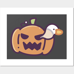 Ghost Duck in a Pumpkin Posters and Art